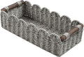 Toilet Paper Storage Basket Bathroom Counter Organizer Wicker Baskets for Organizing Cute Basket for Bedroom Nursery Room Kitchen Bathroom Decor-Gray