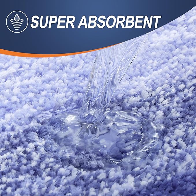 OLANLY Bathroom Runner Rugs Mat 70x24, Extra Soft Absorbent Microfiber Bath Rugs, Rubber Backing, Quick Dry, Washable Long Bath Mats for Bathroom, Tub and Shower, Home Decor Accessories, Blue-Violet