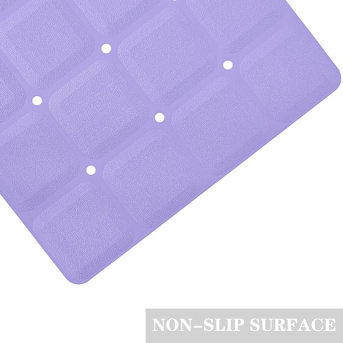 Webos Foldable Non Slip Silicon Bath Mat Bathtub mat Shower mats no Suction Cups for Textured Tub and Reglazed Tub(Foldable-Purple, 28-inch x 14-inch)