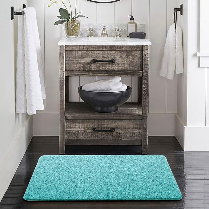 Asvin Soft Textured Bath, Shower, Tub Mat, 24x32 Inch, Phthalate Free, Non Slip Comfort Bathtub Mats with Drain, PVC Loofah Bathroom Mats for Wet Areas, Quick Drying
