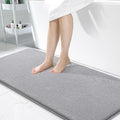 OLANLY Thick Memory Foam Bathroom Runner Rugs 47x24, Extra Soft Absorbent Long Bath Rug, Quick Dry Bath Mats, Non-Slip, Machine Washable Mat for Bathroom, Tub and Shower, Home Decor Accessories, Grey