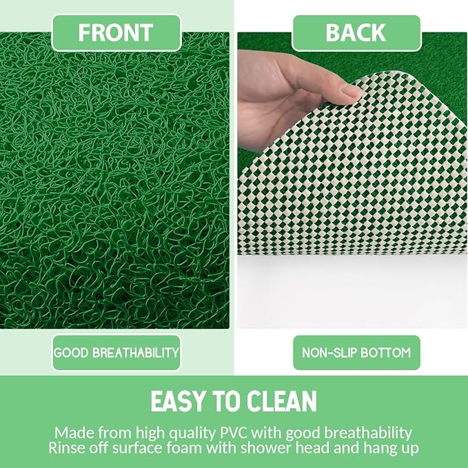 Hargiis Non-Slip Bathtub Mat, Anti Slip Shower Mat, Fast Drying Bathtub Mats, Foot Scrubber Mat, Anti Slip Mat for Tub, Floor, Bathroom, Kitchen, Home, Hotel (Dark Green 40"×16")