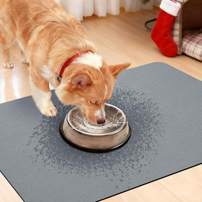 ACCUMTEK Non Slip Bath Mat, Thin Bathroom Rugs Fit Under Door, Quick Dry Bath Mats, Machine Washable Bath Rugs for Bathroom, Bathtub & Kitchen, Bathtub & Kitchen, Grey/Solid/2 Piece
