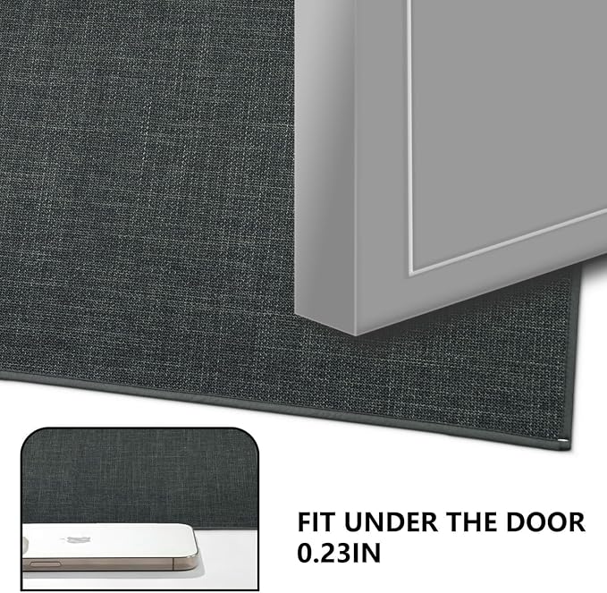 Maximum Non-Slip Indoor Door Mat, Long-Lasting, Soft & True Color with Rubber Backing, Washable & Stain-Resistant Entryway Mats with Powerful Dirt Trapper for Various Entrance, 35''x24'', Gray