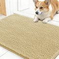OLANLY Dog Door Mat for Muddy Paws 24x16, Absorbs Moisture and Dirt, Absorbent Non-Slip Washable Doormat, Quick Dry Chenille Mud Mat for Dogs, Entry Indoor Entryway Carpet for Inside Floor, Sand