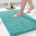 Yimobra Large Bathroom Rugs Non Slip Washable 36x24 Inch - Ultra Soft Absorbent Chenille Bath Mat, Quick Dry Shaggy Floor Carpet for Tub Shower, Lake Blue Home Decor Accessories