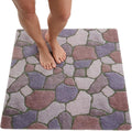 Square Shower Mat - Non Slip Shower Mats for Inside Shower - Extra Large 31x31 Shower Floor Mat Non Slip - Square Bath Mat for Shower - Secure Anti Slip Loofah Shower Bath Mat (31x31 Stone Path)