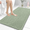 OLANLY Bathroom Rug Mat 44x24, Thick Soft and Absorbent Chenille Bath Mat, Non-Slip Rubber Backing, Machine Washable Quick Dry Bath Rugs for Tub Shower Floor, Home Decor Accessories, Sage Green