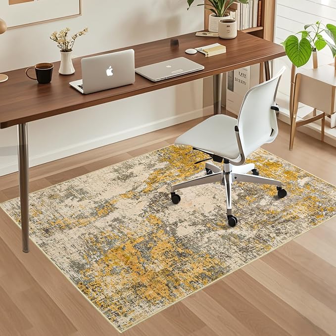 Office Chair Mat for Hardwood Floor, 48"x36" Easy Glide Computer Chair Mat Protector for Rolling Chair Under Desk Rug Nonslip Backing, Machine Wash