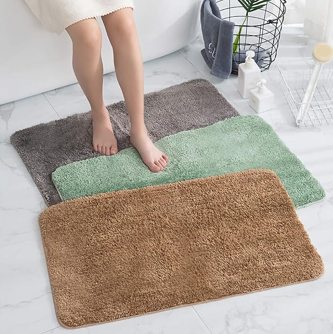 Red Bathroom Rugs Water Absorbent Chenille Bath Mat for Bathroom Machine Washable Shower Mats Bath Rug for Kids Shower Tub,20" x 32",Red