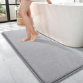 OLANLY Thick Memory Foam Bathroom Runner Rugs 47x17, Extra Soft Absorbent Long Bath Mats, Quick Dry Bath Rug, Non-Slip, Machine Washable Mat for Bathroom, Tub and Shower, Home Decor Accessories, Grey