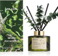 Airkeep Reed Diffuser Set with 6.76 fl oz Moss Eucalyptus Scent Essential Oils and 3 Leaves & 8 Diffuser Sticks,Bathroom Shelf Decor & Air Freshener, House Bedroom Office Decor & Gifts