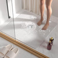 HITSLAM Square Shower Mat, 27 x 27 Inch Non Slip Bath Mat for Tub, Soft PVC Loofah Bathtub Mats with Drain Holes, Quick Drying Bathroom Stall Floor Mat, Bathroom Accessories Without Suction Cup, White