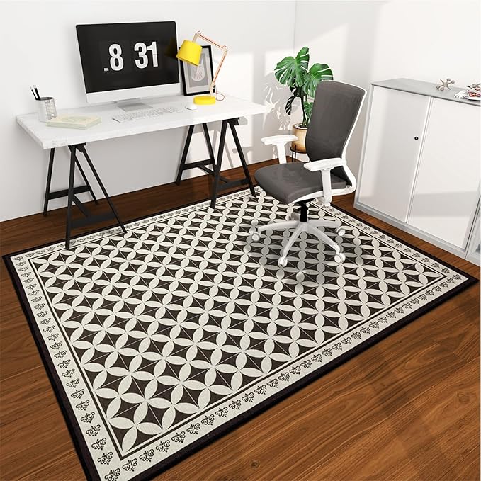 Office Chair Mat for Hardwood Floor, 72"x48" Easy Glide Computer Desk Mat Protector for Rolling Chair Under Desk Rug Nonslip Backing, Machine Wash, (Modern)