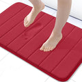 Buganda Memory Foam Bath Mat, 30" x 20", Ultra Soft and Non-Slip Bathroom Rugs, Water Absorbent and Machine Washable Bath Rug for Bathroom, Shower, and Tub, Red