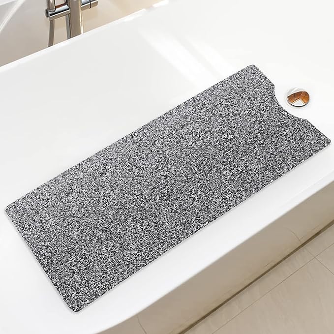 Bathtub Mat Non Slip Shower Mat Soft PVC Loofah Bath Tub Mats with Drain for Bathroom Tub 40 x 16 Inch (Mix Color)