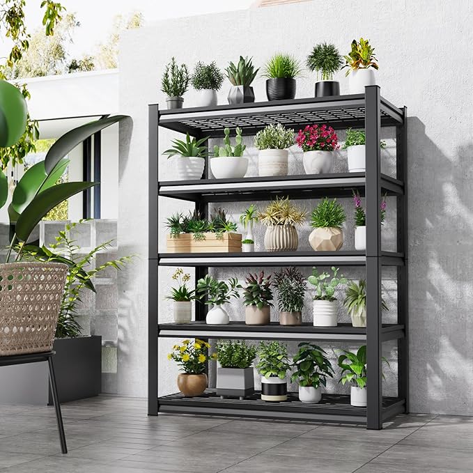 72"Hx59"Wx20"DGarage Shelving-2500 lbs 5 Tier Storage Shelves,Adjustable Heavy Duty Metal Shelving Unit and Storage Large Wire Rack,Utility Steel Shelf for Warehouse Industrial Pantry Basement