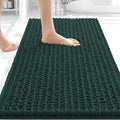 OLANLY Bathroom Rug Mat 34x21, Thick Soft and Absorbent Chenille Bath Mat, Non-Slip Rubber Backing, Machine Washable Quick Dry Bath Rugs for Tub Shower Floor, Home Decor Accessories, Blackish Green