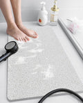 OTHWAY Shower Mat Non Slip Without Suction Cups, Quick Drying Bathtub Mat Non Slip for Shower Bathroom, PVC Loofah Shower Mat for Wet Areas (White)