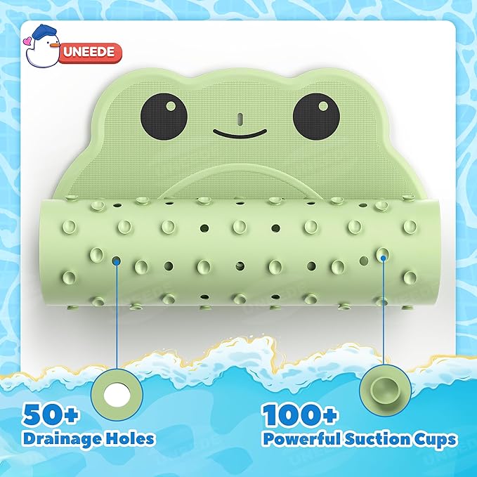 UNEEDE Kids Bathtub Mat Non Slip Shower Mat for Toddlers, Washable Anti Slip Tub Surface, Soft Rubber Mat for Bathtub Shower, Waterproof Bathtub Essentials for Children（Not for Textured Surfaces）
