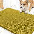 OLANLY Dog Door Mat for Muddy Paws 24x16, Absorbs Moisture and Dirt, Absorbent Non-Slip Washable Doormat, Quick Dry Chenille Mud Mat, Entry Indoor Entryway Carpet for Inside Floor, Mustard Yellow