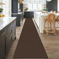 KOZYFLY Braided 2.5'x18' Runners Rugs for Hallway, Extra Long Washable Runner Rug, Woven Non Slip Kitchen Runner, Cotton Entryway Rug, Floor Carpet for Entry, Aisle, Hall, Brown/Dark Brown