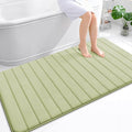OLANLY Memory Foam Bath Mat 59x35, Super Soft Absorbent Bathroom Rugs, Quick Dry, Machine Washable Shower Floor Rugs, Bathmat Carpet, Bathroom Home Decor Accessories, Vanilla