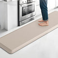 4/5 Inch Thicker Kitchen Mat, Cushioned Thick Floor Comfort Mat, with Non-Slip Bottom, Water & Stain Resistant, Easy Clean Standing Desk Mat for Kitchen, Sink, Office (17.3"x60"x0.8", Khaki)