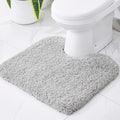 Disolla Toilet Mat 22x24 Grey - Non Slip Fluffy U-Shaped Contour Rug, Ultra-Soft Plush Toilet Floor Mat, Absorbent & Machine Washable