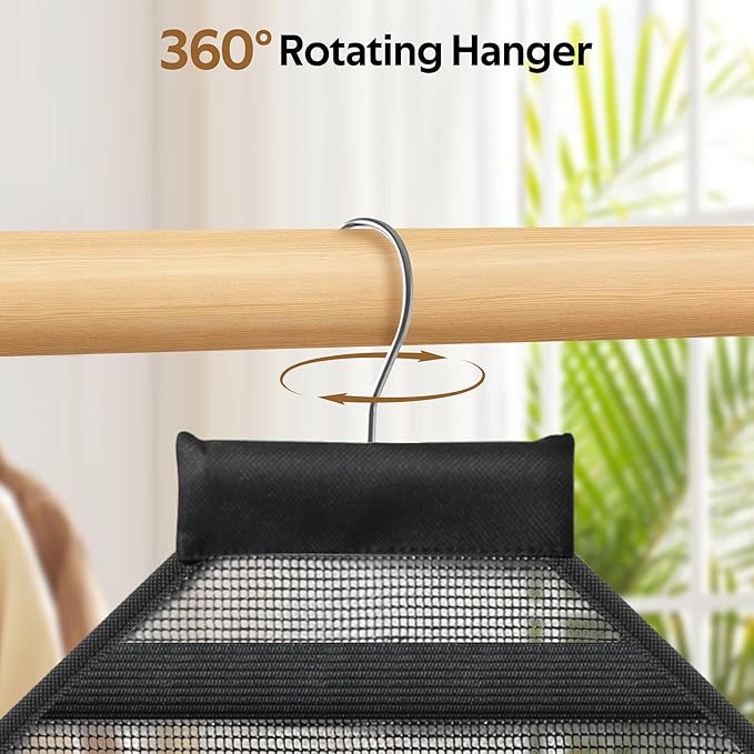 MISSLO Bathroom Shower Organizer Mesh Hanging Shower Caddy with Rotatable Hanger (Black)