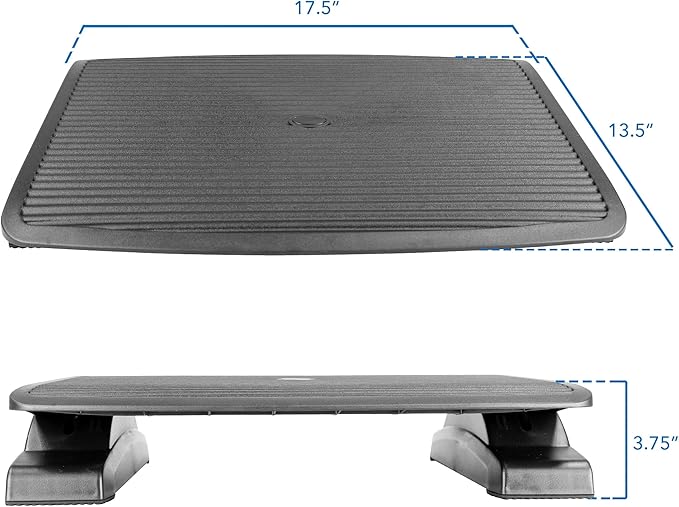 Mount-It! Under Desk Footrest, Adjustable Foot Rest Under Desk with 3 Tilt Positions, Large Non Slip Office Foot Rest with Massaging Surface, Ergonomic Foot Stool Under Desk for Home or Office