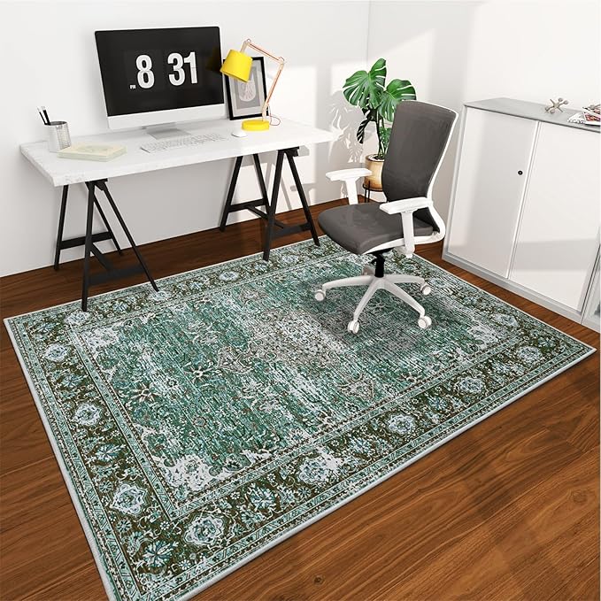 Office Chair Mat for Hardwood Floor, 72"x48" Easy Glide Computer Desk Mat Protector for Rolling Chair Under Desk Rug Nonslip Backing, Machine Wash, (Modern)