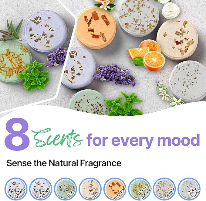 Shower Steamers Aromatherapy Blriet Gifts for Women, Teen Girls, Wife, Her, Mom, Father Days, Daughter, Grandma Basket Stuffers Birthday Gifts Decoration Travel Essentials Self Care Home Spa 8 Pack