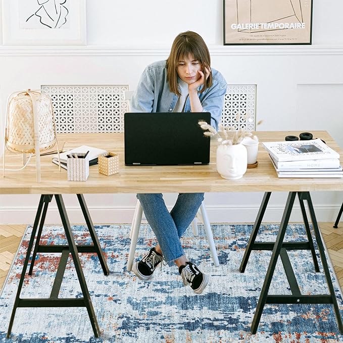 Office Chair Mat for Hardwood Floor, 72"x48" Easy Glide Computer Chair Mat Protector for Rolling Chair Under Desk Rug Nonslip Backing, Machine Wash