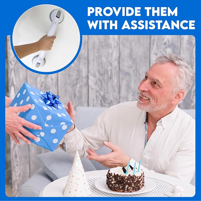 Shower Grab Bars for Elderly, Suction Shower Handles for Bathroom Safety, Non-Slip Shower Safety Bars for Seniors, Removable Grab Bars for Shower Walls, Bathtub Support 16 Inch (2 Pack)