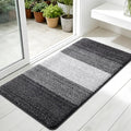 Kitinjoy Indoor Outdoor Door Mat, 45x27 Non-Slip Absorbent Dirt Trapper, Low-Profile Washable Inside Entrance Front Floor Mat, Sturdy Soft Entry Doormats for Entryway, Grey