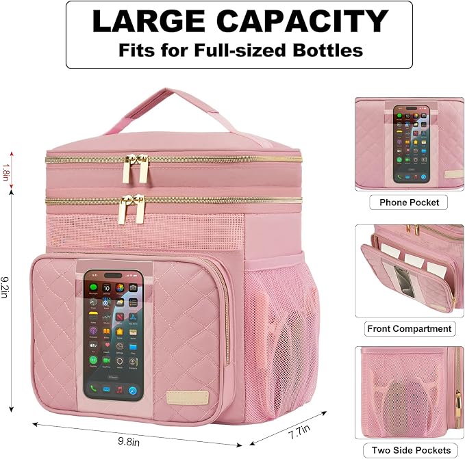 Portable Shower Caddy College Dorm Essentials, Large Toiletry Bag for Women Men, 2 Layers Quickly Dry Mesh Bathroom Tote Bag, Hanging Makeup Organizer Bag for Travel, Gym, Camping (Pink)