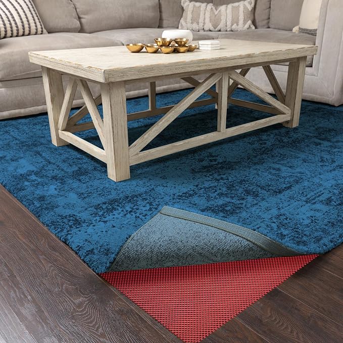 Veken 6x9 Ft Rug Pad Gripper for Hardwood Floors, Non Slip Red Rug Pads for Area Rugs, Thick Rug Grippers for Tile Floors, Under Carpet Anti Skid Mat, Keep Your Rugs Safe and in Place
