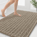 Smiry Bathroom Rugs Mat 40x32, Extra Soft Absorbent Chenille Bath Rugs, Non Slip Rubber Backing Machine Washable Quick Dry Bath Mats for Bathroom Floor, Tub, Shower, Home Decor Accessories, Latte