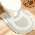 ACCUMTEK Non Slip Bath Mat, Thin Bathroom Rugs Fit Under Door, Quick Dry Bath Mats, Machine Washable Bath Rugs for Bathroom, Bathtub & Kitchen, Light Beige/Bordered/U-Shaped 24"x20"