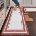 KIMODE Anti Fatigue Kitchen Mats for Floor 2 Piece, Christmas Farmhouse Kitchen Rugs, Padded Kitchen Floor Mats, Red Boho Standing Desk Mats for Laundry Room Decor Office Bathroom Sink 17"x47"+17"x29"