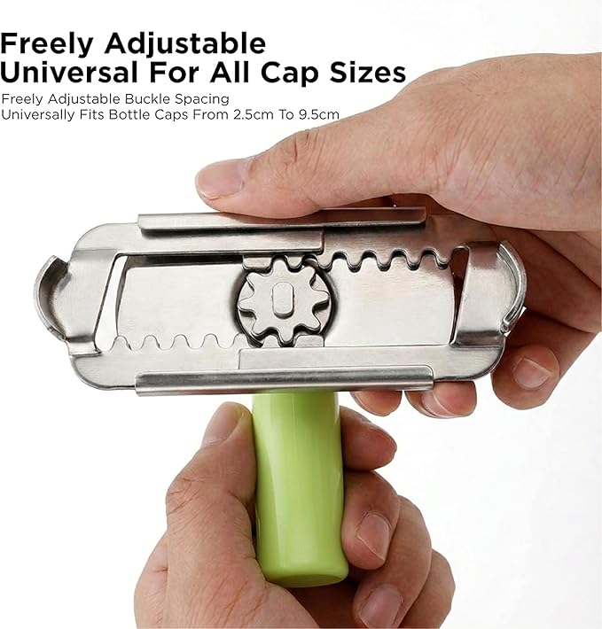 2Pcs Adjustable Jar Opener, Stainless Steel Labor-Saving Can Opener for Weak Hands Seniors, Universal Bottle Lid Gripper Tool for All Size Jars & Bottles