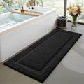LUMI Ultra Soft Bathroom Rugs Non Slip with Rubber Backing, Absorbent Washable Bath Mat Quick Dry, Upgraded Premium Microfiber Plush Carpet for Bathtub and Shower Floor, Black, 24x60