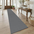 KOZYFLY Braided 2.5'x18' Runners Rugs for Hallway, Extra Long Washable Runner Rug, Woven Non Slip Kitchen Runner, Cotton Entryway Rug, Floor Carpet for Entry, Aisle, Hall, Grey/Dark Grey