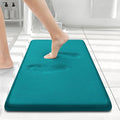 Smiry Memory Foam Bath Mat 24x16, Extra Soft and Absorbent Bathroom Mats, Non Slip Washable Carpet for Floor, Shower and Tub, Teal