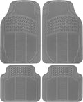 BDK ProLiner Floor Mats for Cars Trucks SUV, 4-Piece All-Weather Car Mats with Universal Fit Design, Durable Car Floor Mats with Capture Ridges, Waterproof Rubber Floor Mats for Cars (Gray)