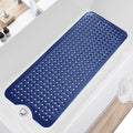 TEESHLY Bath Tub and Shower Mats, Non Slip 40 x 16 Inch Extra Large Bathtub Mat, Machine Washable Bathmat with Drain Holes, Suction Cups for Bathroom Floor, Navy Blue