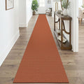 KOZYFLY Orange 2x20 Runners Rugs for Hallway, Extra Long Washable Runner Rug, Woven Non Slip Kitchen Runner, Cotton Entryway Rug, Floor Carpet for Entry, Aisle, Hall, Burnt Orange/Tan