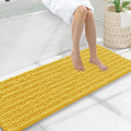 Smiry Bathroom Rugs Mat 47x17, Extra Soft Absorbent Chenille Bath Rugs, Non Slip Rubber Backing Machine Washable Quick Dry Bath Mats for Bathroom Floor, Tub, Shower, Home Decor Accessories, Yellow