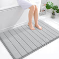 OLANLY Memory Foam Bath Mat 44x32, Super Soft Absorbent Bathroom Rugs, Quick Dry, Machine Washable Shower Floor Rugs, Bathmat Carpet, Bathroom Home Decor Accessories, Light Gray